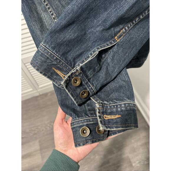 Lauren Jeans Co Women’s Denim Jacket 1X Classic Blue Trucker Relaxed Vintage Y2K - Picture 8 of 12
